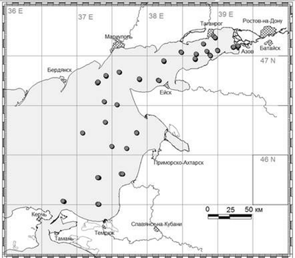 Карта глубин азовского моря и таганрогского залива