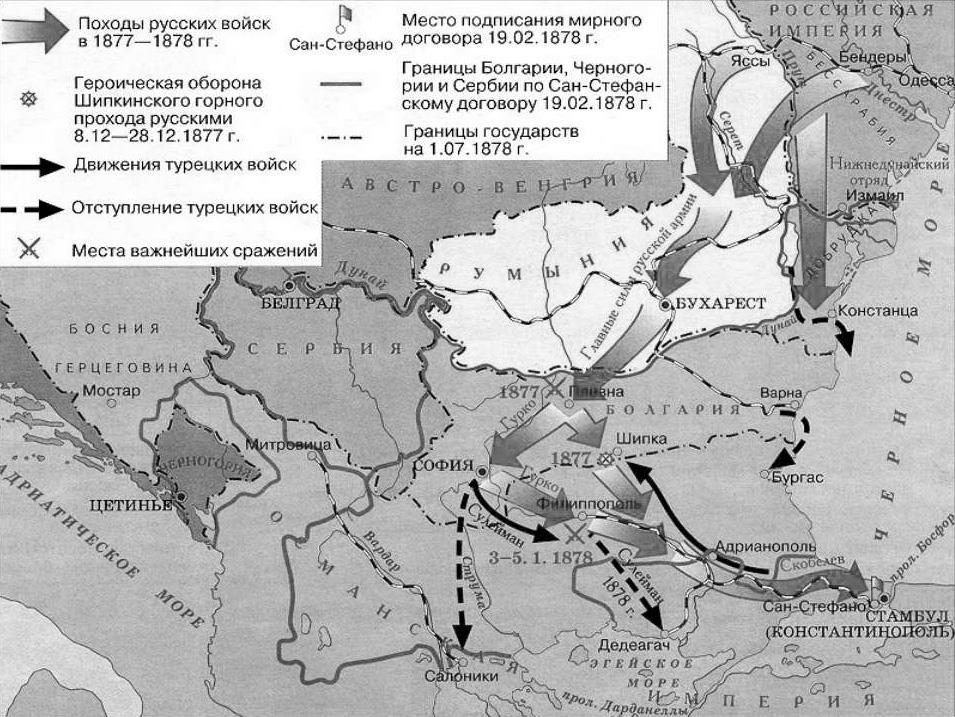 Русско турецкая 1877 1878 карта