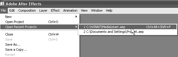 Import recent file
