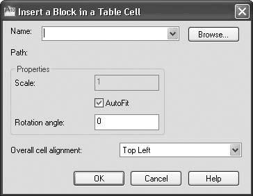 Вставить блок в ячейку таблицы автокад