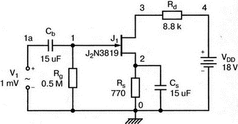 Простейший операционный усилитель на полевых транзисторах и его параметры
