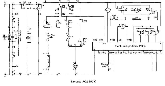 Модуль управления zanussi fj905n схема