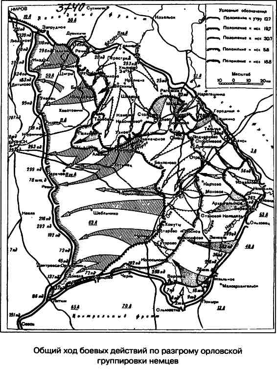 Орловская стратегическая наступательная операция кутузов карта