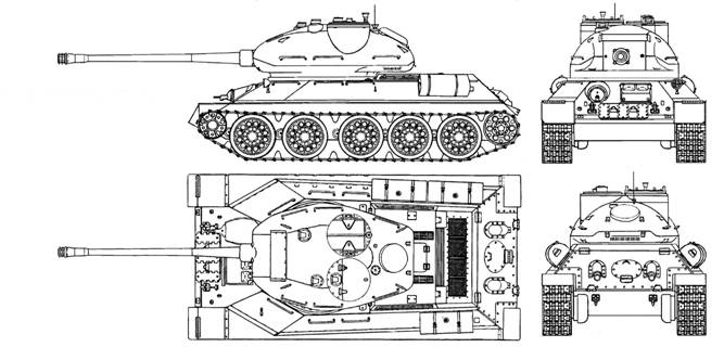 Чертеж t 34 85