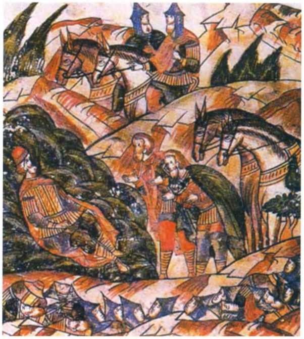 Лицевой свод xvi в. Куликовская битва лицевой летописный свод. Летописный свод 16 века. Летописный свод 16 век миниатюра.