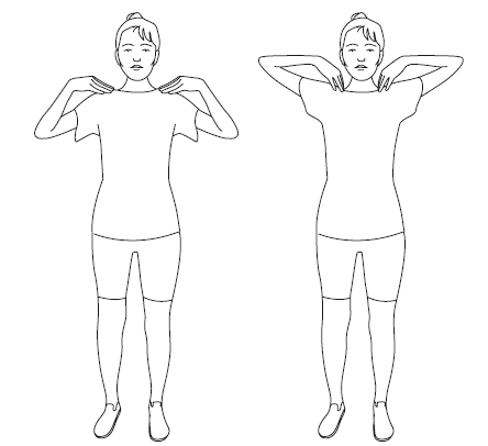 Вращение плечами. Круговые упражнения на плечами. Упражнение круговые вращения плечами. Руки к плечам. Упражнение круговые движения руками.