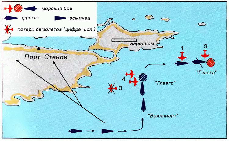 Фолклендская война карта