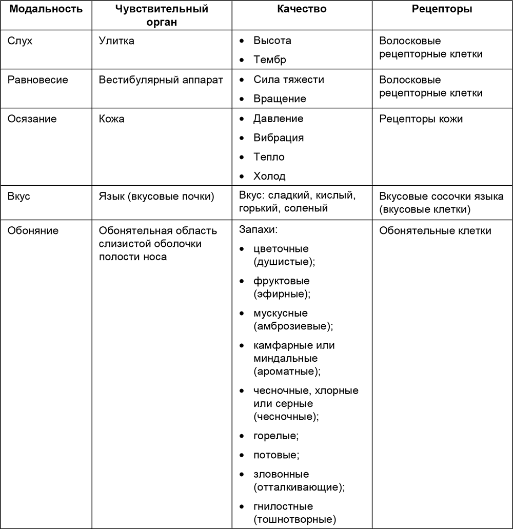 Таблица строение анализаторов 8 класс