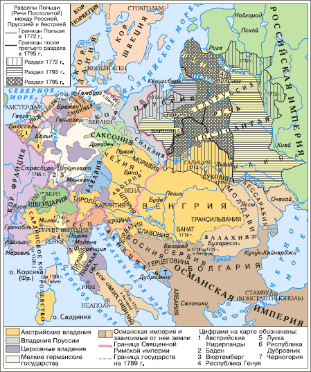 Карта европы 1768 года