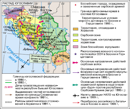 Карта югославия после распада