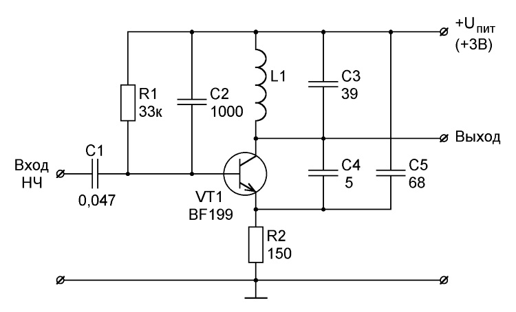 Схема частот. Низкочастотный LC Генератор. Частотная модуляция схема. LC автогенераторы на транзисторах. LC Генератор 1ггц.