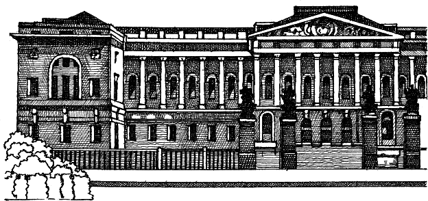 Рисунок русского музея карандашом