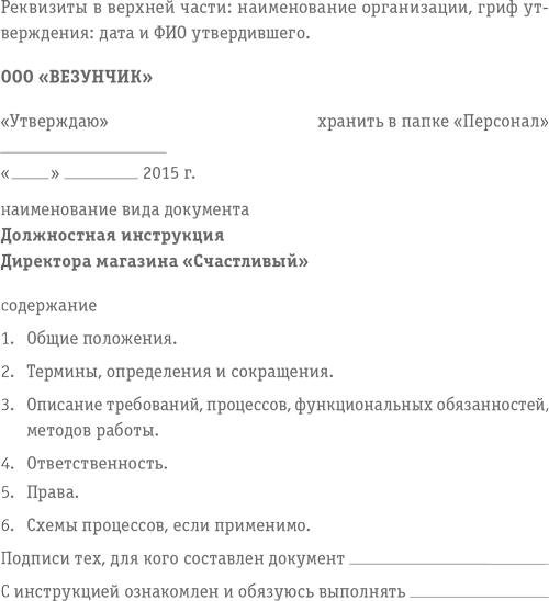 Оформление регламента образец