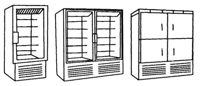 Чертеж холодильного шкафа в разрезе