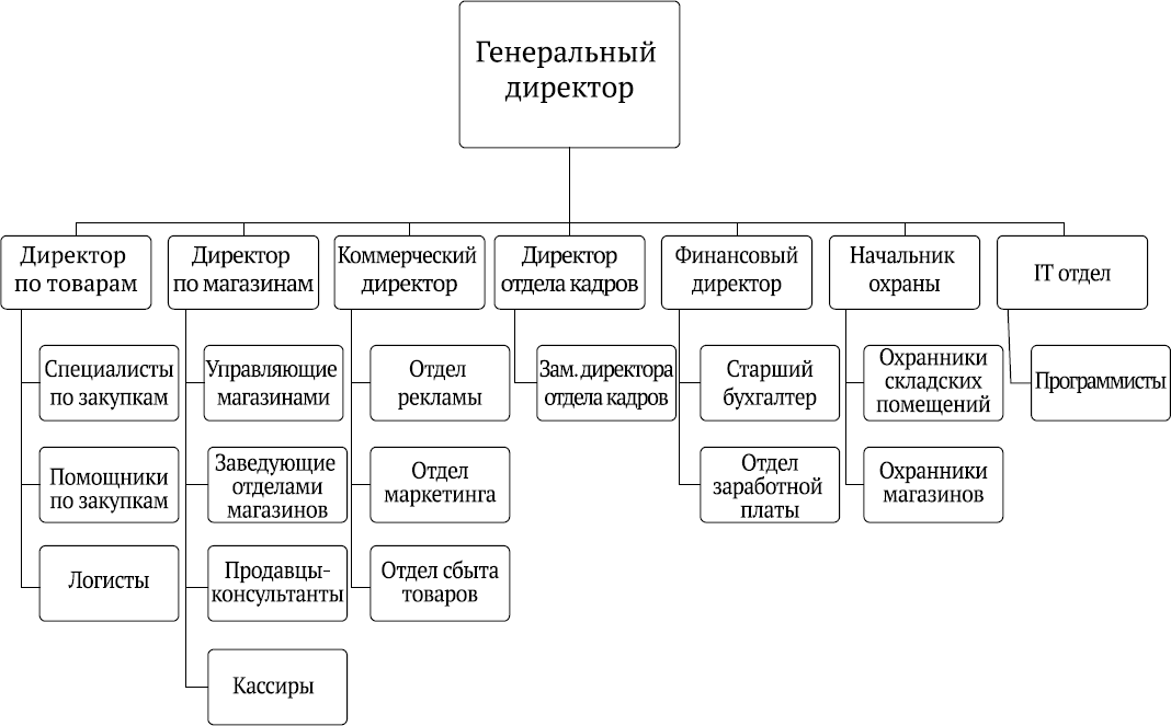 Схема организационная структура торгового предприятия схема