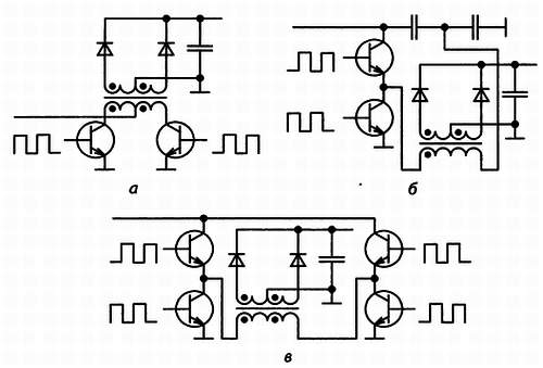 Схема двухтактного мостового преобразователя