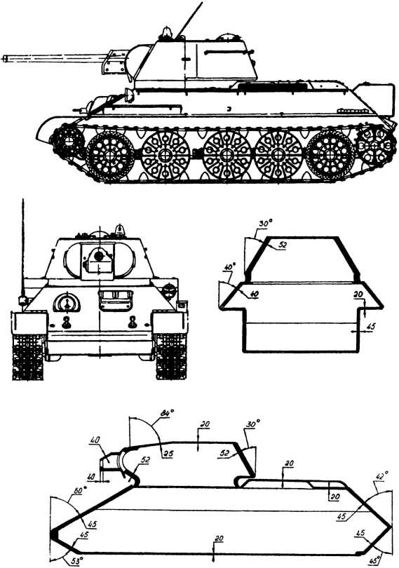 Чертеж танка т 34