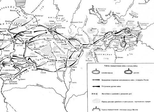 Нашествие наполеона карта
