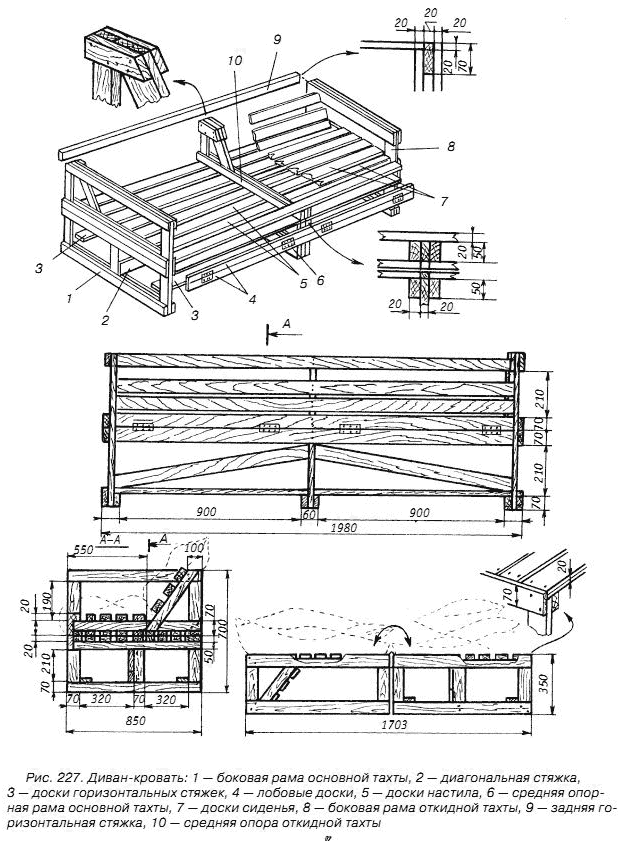 Тахта своими руками чертежи и схемы из дерева
