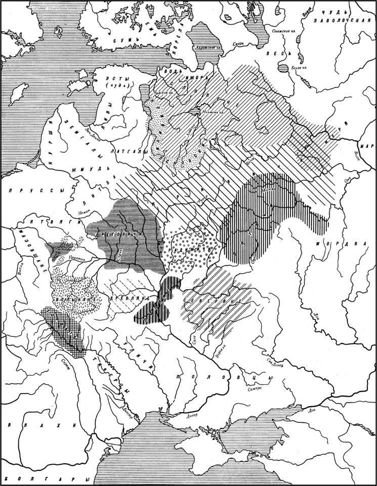 Расселения восточнославянских племен карта