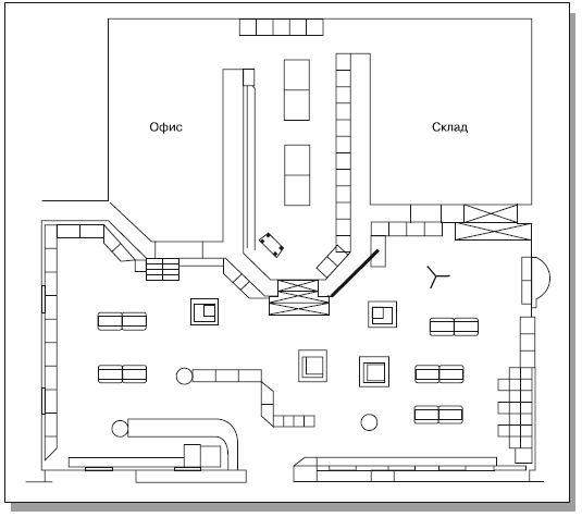 Схема планировки торгового зала магазина