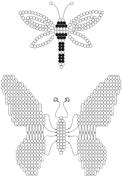 Бабочки из бисера и проволоки схема