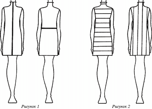 Иллюзия вертикальных и горизонтальных линий в одежде. Горизонтальные линии в одежде рисунок. Конструктивные линии зрительно вытягивающая фигуре. Как выглядит фигура вертикальная и горизонтальное.