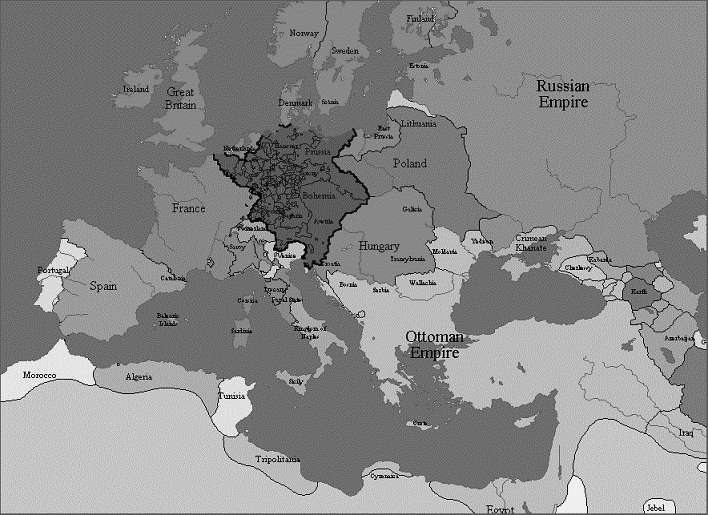 Территориальные империи. Карта Европы 18 век.