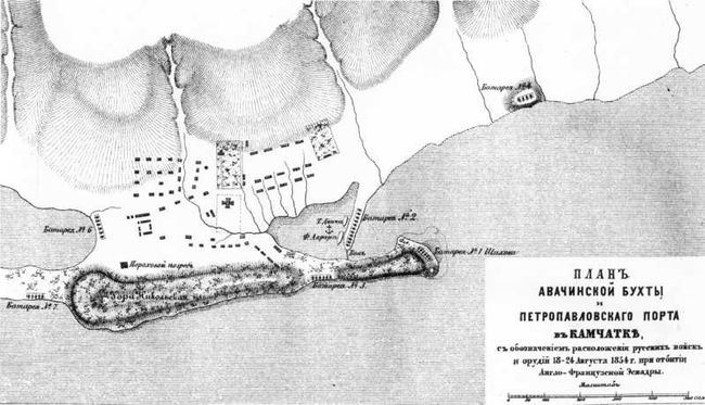 Оборона петропавловска 1854 карта