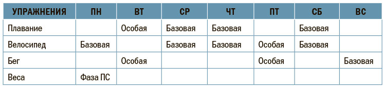 Тренировочный план триатлета