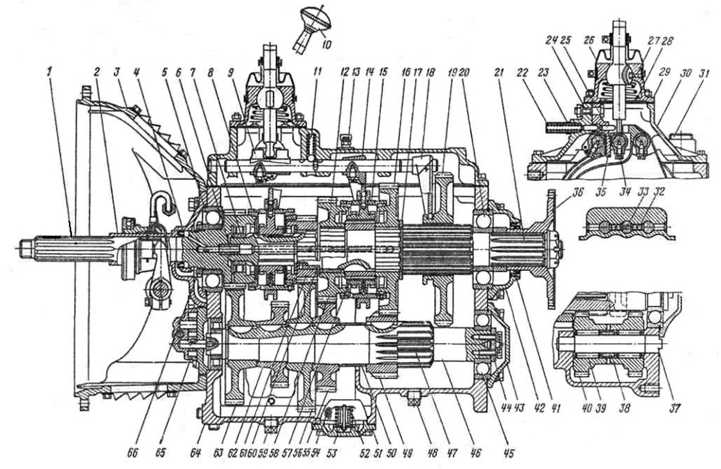 Коробка передач на урале схема