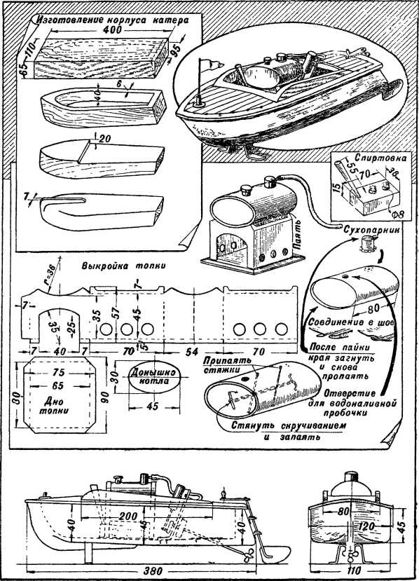 Паровой катер чертежи