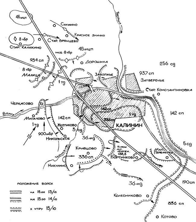 Карта боевых действий октябрь 1941