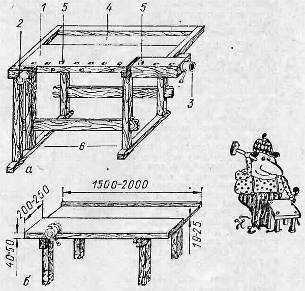 Чертежи верстака из дерева