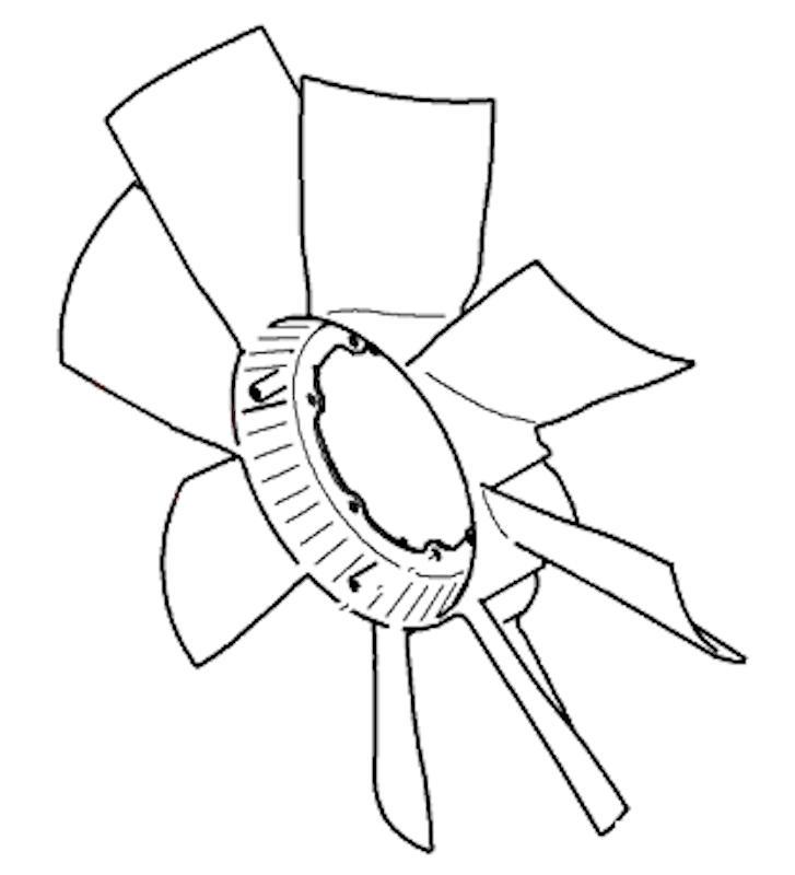 Крыльчатка вентилятора охлаждения ГОЛАЗ 5250/5251/5291/6228 от SCANIA, артикул — 1790847