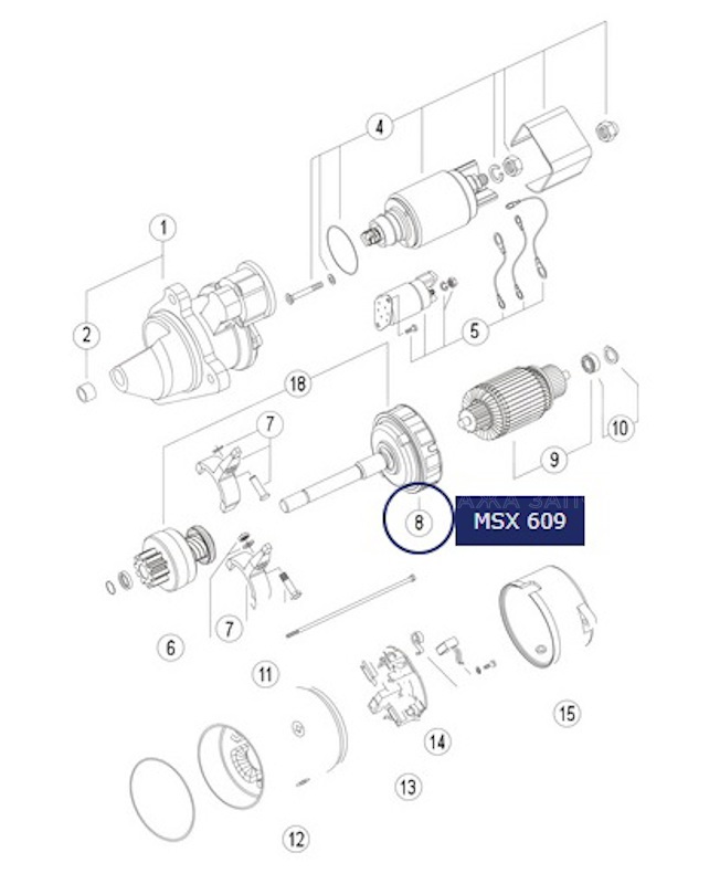 Редуктор стартера 16904832 AZF4581, AZF4554, AZF4507, AZF4509, AZF4521 *MAHLE от MAHLE, артикул — MSX609