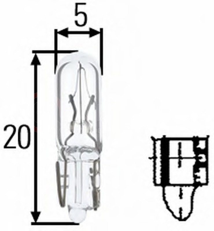 Лампа накаливания 24V 1.2W  W2x4,6d кратность 10/200 от Hella, артикул — 8GP002095-241