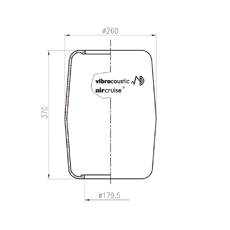 Пневмобаллон мембрана370x260 - Ø179  Bova/Ikarus/LIAZ от Vibracoustic, артикул — V1E26A