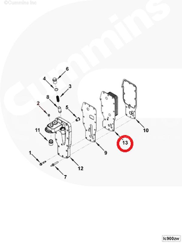 Радиатор масляный Cummins ISBe185 *DCEC от DCEC, артикул — 3959031