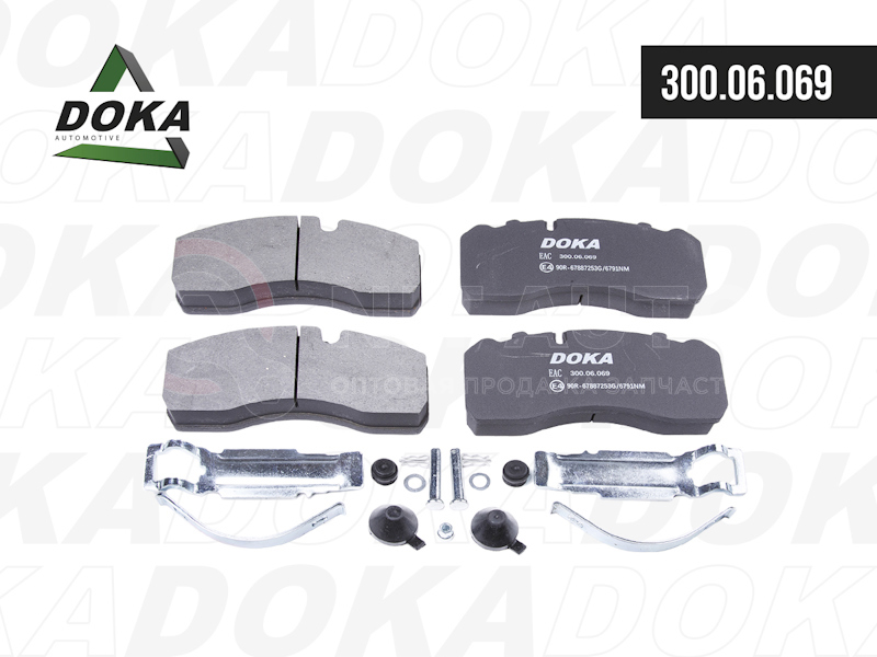 Колодки тормозные с полным установочным комплектом, 210х30х92.5, 9х6мм/ЛиАЗ-4292.60 SN6/SN7  29165 доп. аналоги - см. взаимосвязь от DOKA, артикул — 300.06.069