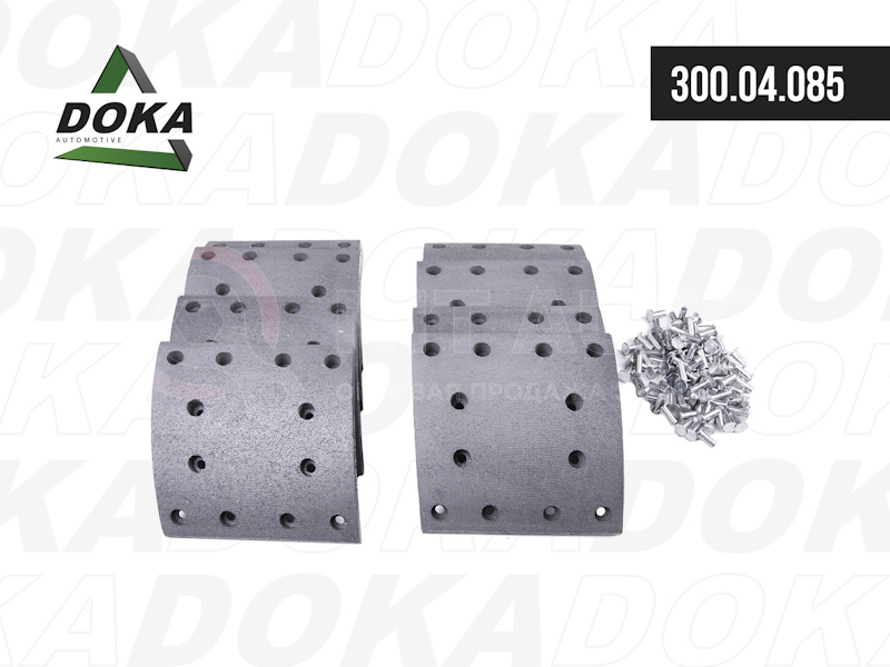Накладки тормозные комплект с заклёпками 410x200    STD      96 отв. 8x15 / 93058 от DOKA, артикул — 300.04.085