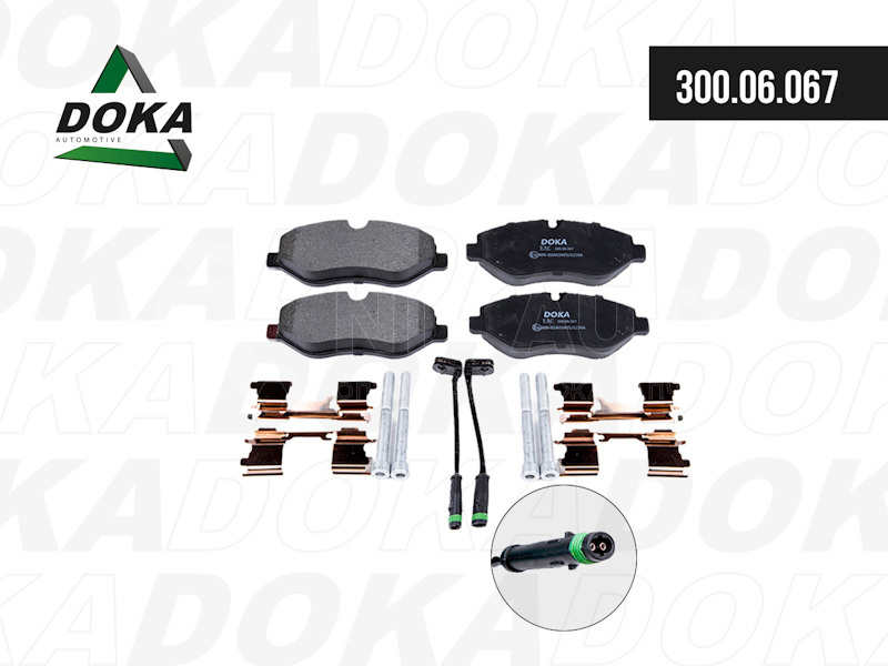 Колодки тормозные дисковые комплект 29192, 163,3x67,1x20,3mm MB Sprinter от DOKA, артикул — 300.06.067