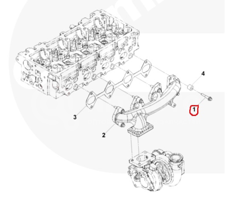 Болт крепления выпускного коллектора M8 X 1.25 X 45Cummins ISF2.8x8 от DCEC, артикул — 3093926