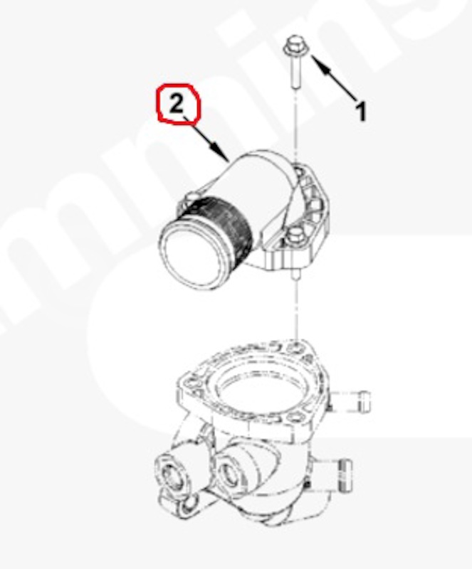 Крышка корпуса термостата выходной патрубок Cummins ISF2.8 от FTN, артикул — 5263134