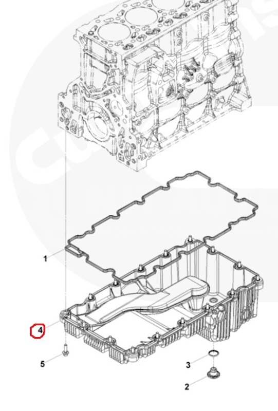 Картер масляный под 1 щуп без подогрева  дв.2,8 Cummins Евро4 от FTN, артикул — 5302123