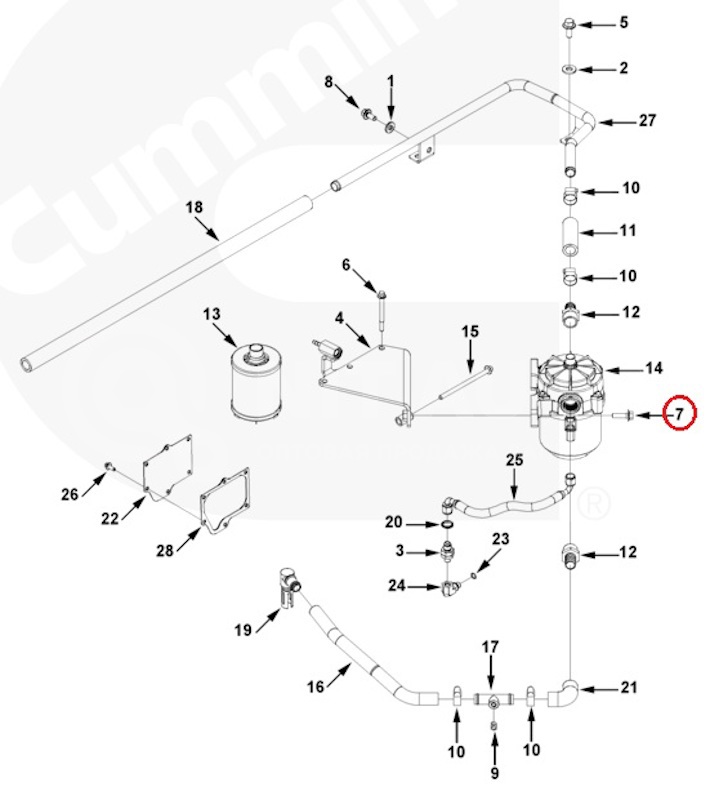 Болт крепления генератора M10X1.50X30 от DCEC, артикул — 3903112