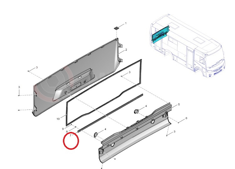 Уплотнитель панели задка №3 от ПАЗ, артикул — 320405-04-5601218