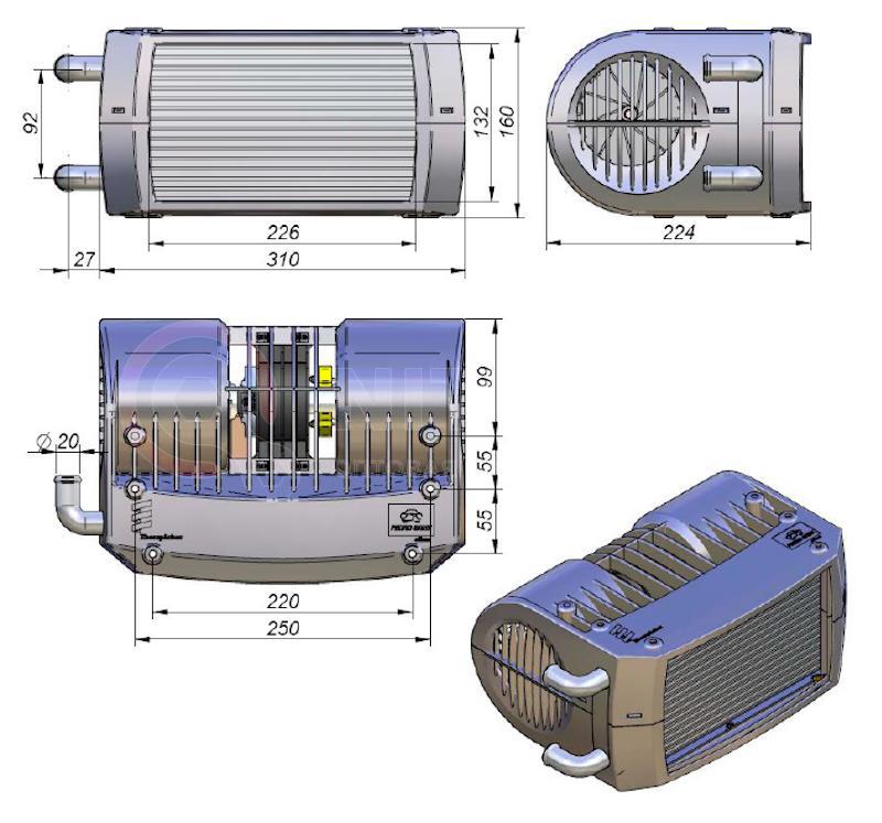 Отопитель салона 12V от SANZClima, артикул — U12BN18GRO