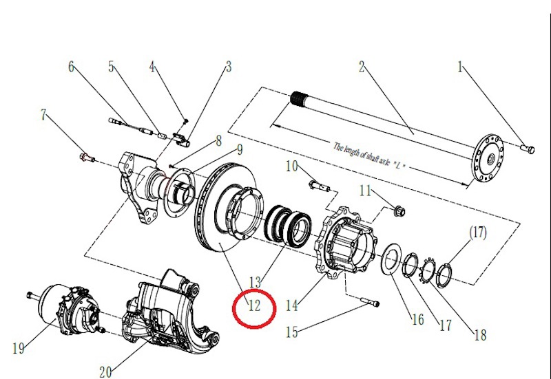 Диск тормозной Ø377x139x45 x2ЛиАЗ 4292 мост HANDE Axle от HANDE Axle, артикул — DZ90009340053
