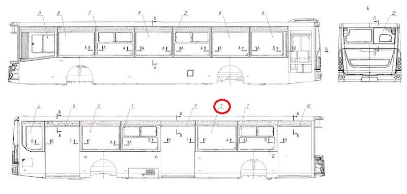 Стекло окна правой боковины /1675х1215/ от STESA, артикул — 621365-5403645-78